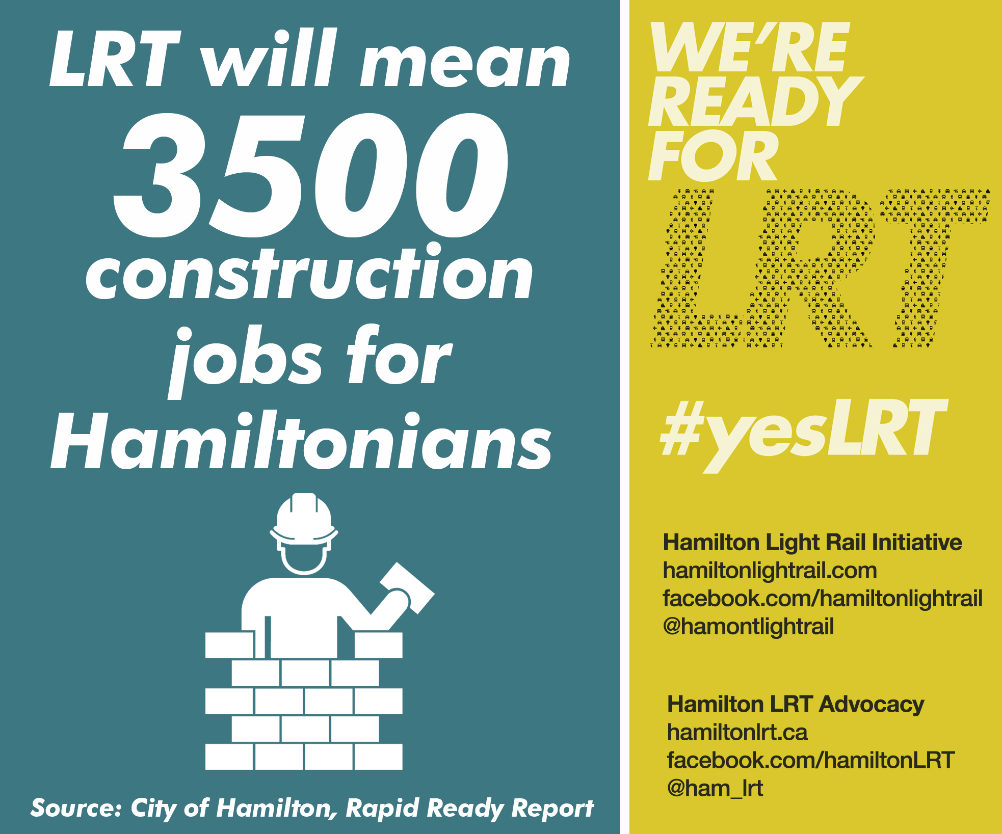 LRT will mean 3500 construction jobs for Hamiltonians